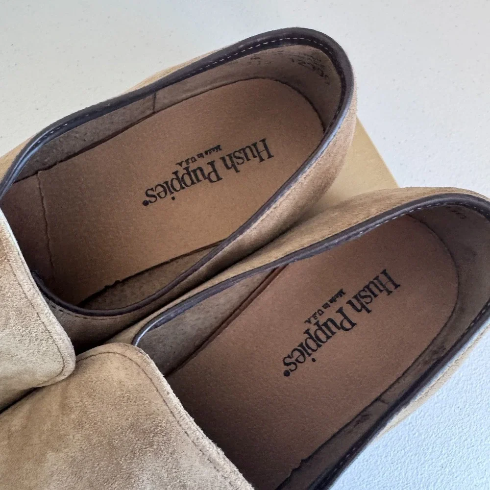 Vintage Hush Puppies Earl Slip On Shoes Mens 10 Medium Brown Loafer NWT